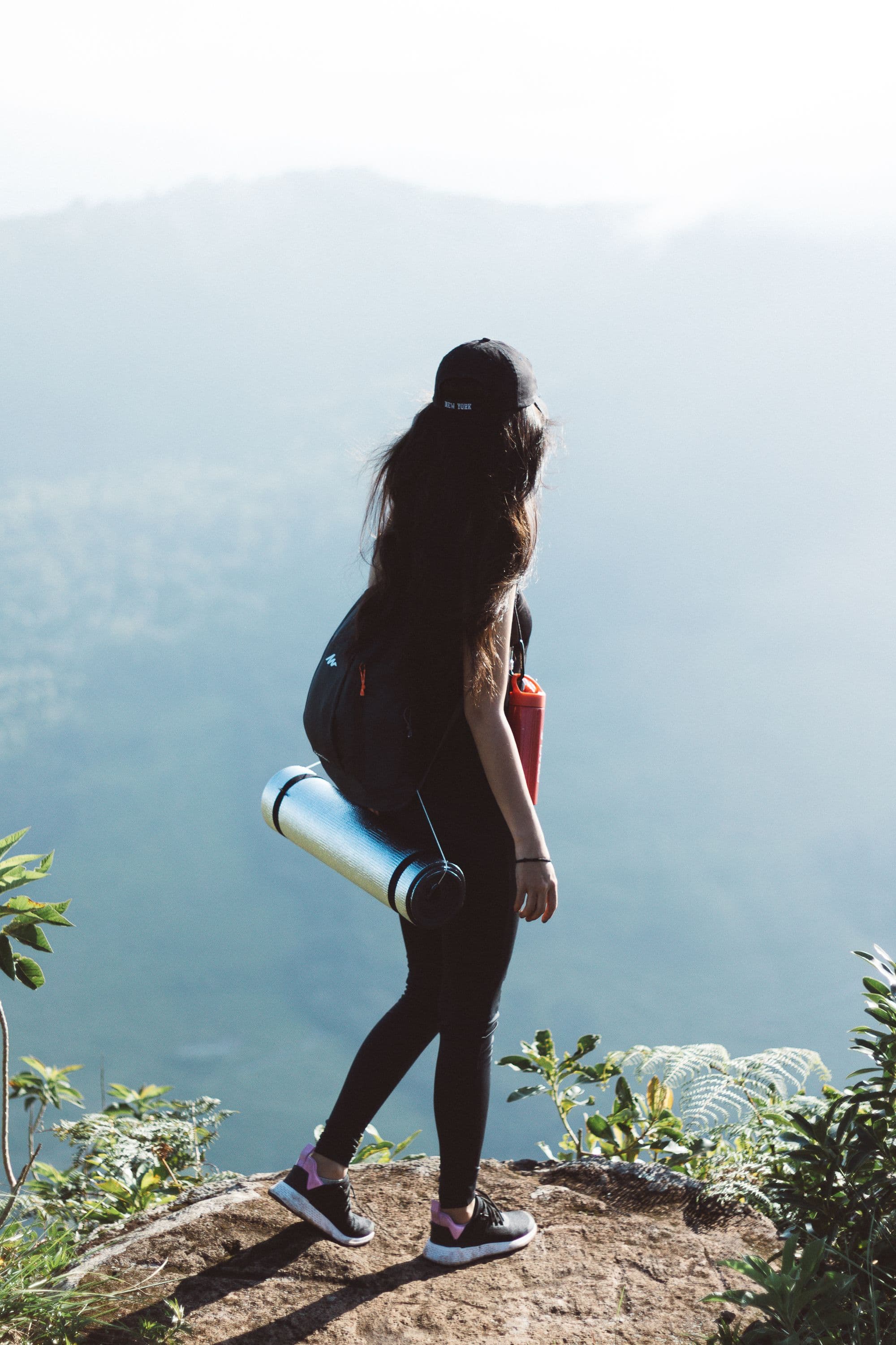 Female trekker enjoying a Himalayan viewpoint
